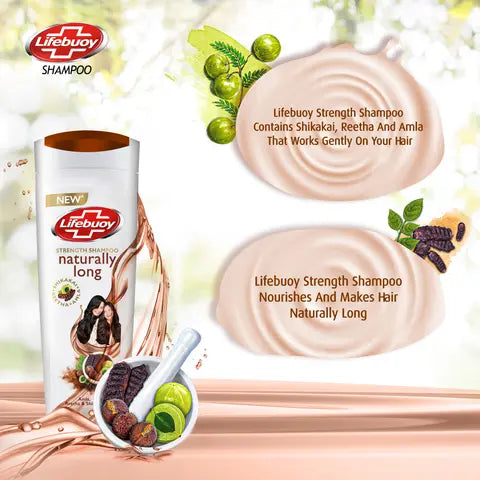 Lifebuoy Naturally Long Amla Reetha & Shikakai Strength Shampoo, 175ml