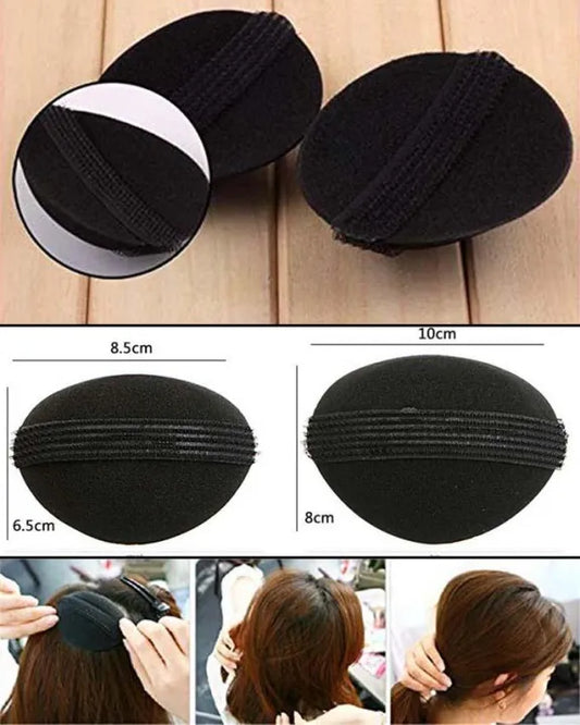 Hair Styling Puffs Pack of 3 - Puff and Donut Bun Maker Hair Accessory (Black)