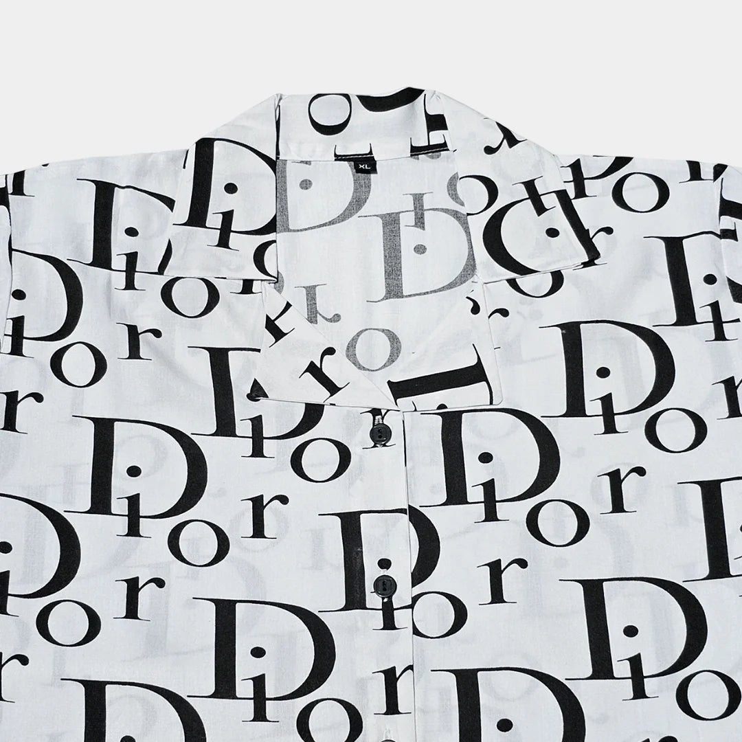 Nightwear with Dior-Style Print - Luxury-Inspired Pajama Set for Women