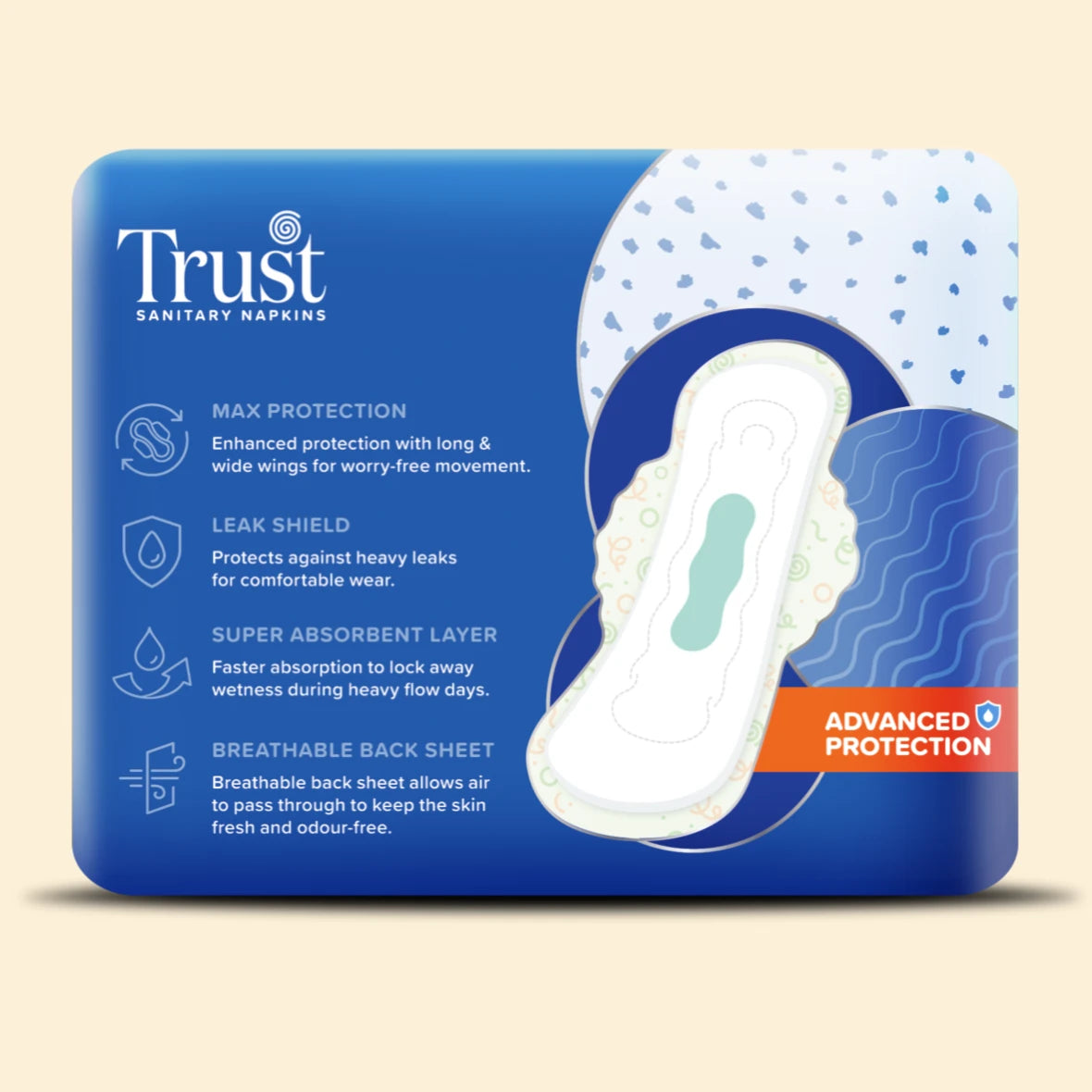 Trust Pads Breathable Maxi Thick Dry Mesh