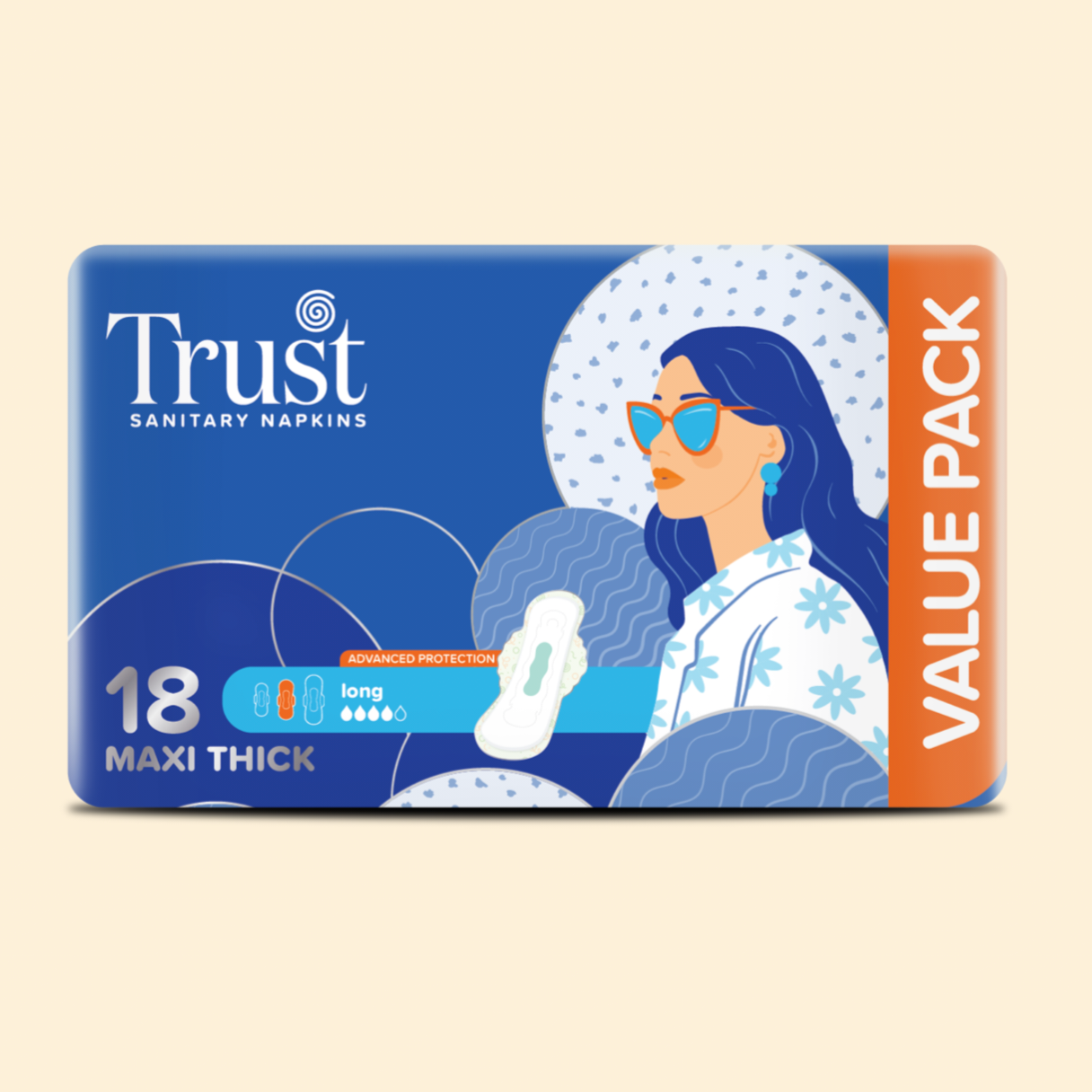Trust Breathable Maxi Thick Dry Mesh Pads