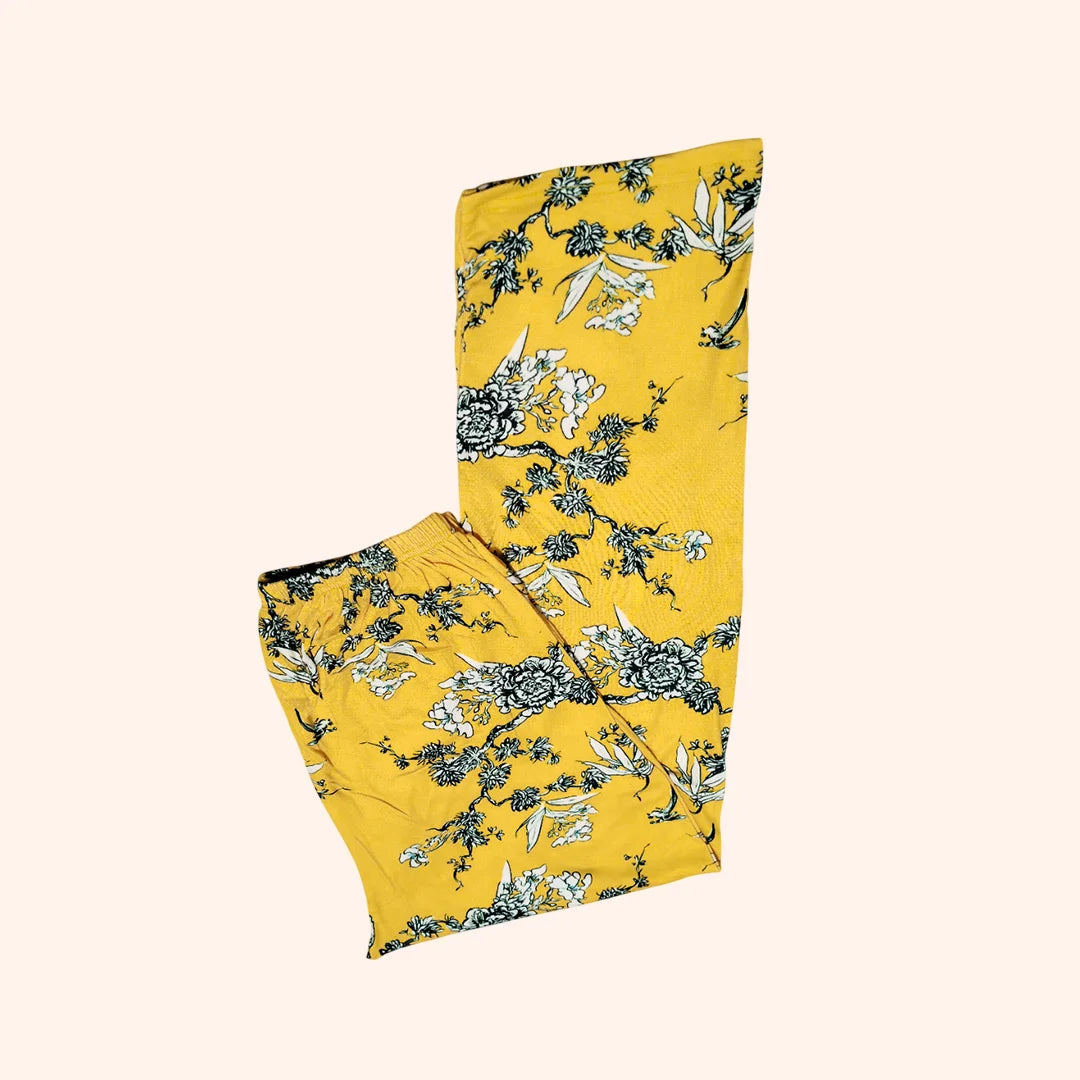 Beautiful Floral Pajama Set - Soft Shirt & Trouser