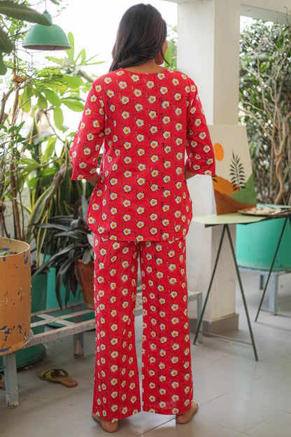 Handblock Printed Pure Cotton Night Suit