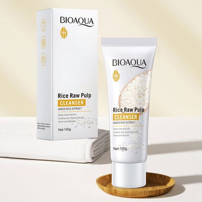 BIOAQUA Rice Raw Pulp Skin Whitening Facial Cleanser