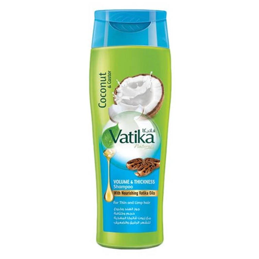 Vatika Naturals Volume & Thickness Shampoo 360ml| Enriched with Coconut & Castor Extracts | For Thin & Limp Hair | With Nourishing Vatika Oils 360ml
