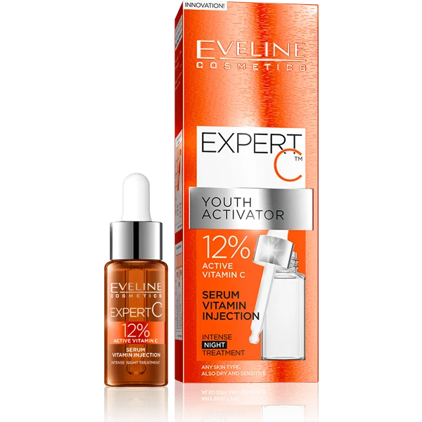 EVELINE COSMEICS EXPERT C VITAMIN SERUM – INJECTION INTENSE NIGHT TREATMENT – 18ML