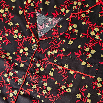 Floral Black Pajama Set – Night Suit for Girls