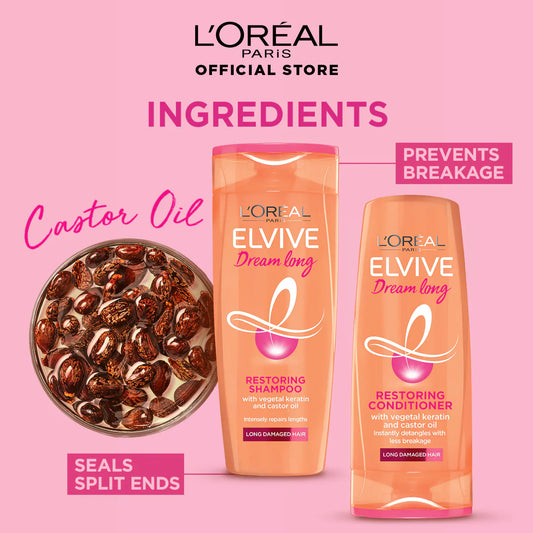 Loreal Paris Shampoo 180 ml  Conditioner Nourishes, Repair & Shine, For Long and Lifeless