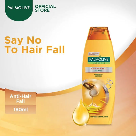 Palmolive Naturals Anti Hair Fall Shampoo, Ginseng & Keratin, For Weak & Brittle Hair, 180ml