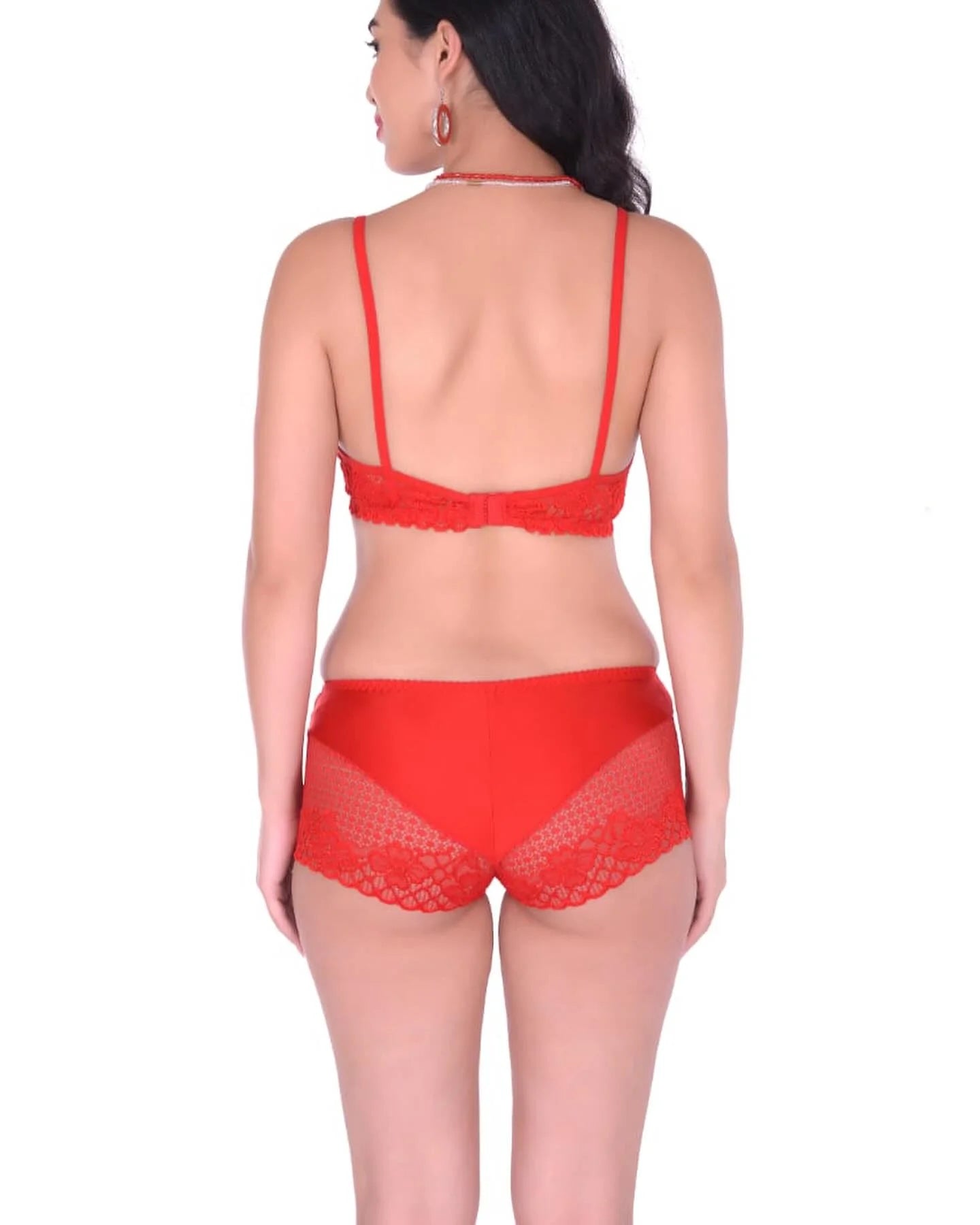 Red Net Bra & Panty Set