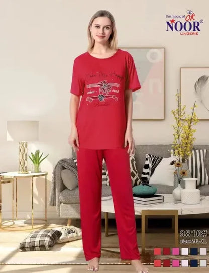 Make Me Happy Pajama Set for Women – Red Nightwear in Pakistan