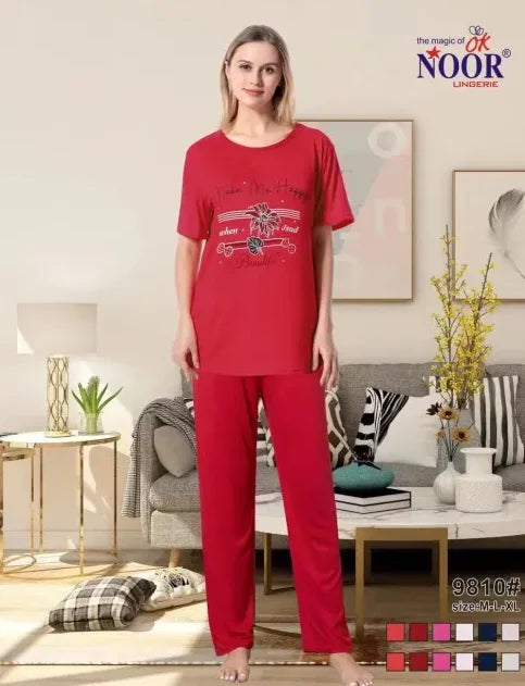 Make Me Happy Pajama Set for Women – Red Nightwear in Pakistan