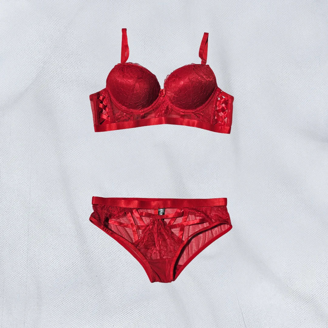 Scarlet Seduce Bra Set – Elegant Lace Lingerie for Women