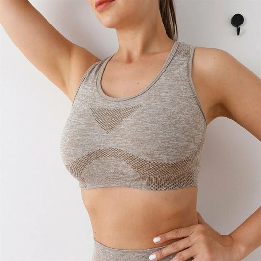 Imported Shockproof Seamless Sports Bra for Women – High Support Gym & Yoga Top